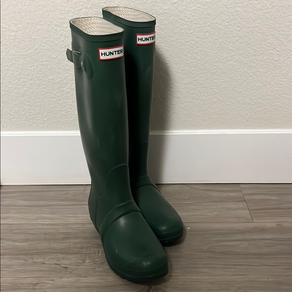 Hunter Green Tall Rain Boots